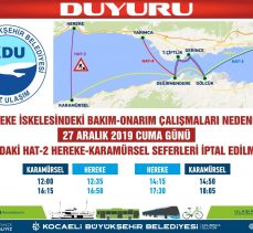 Hat 2 Hereke – Karamürsel deniz seferlerine 1 gün ara verildi!