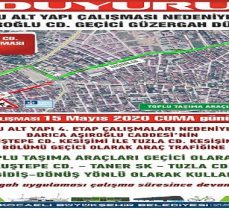 Aşıroğlu Caddesi’nde Geçici Güzergah Uygulaması