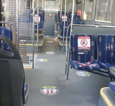 Tramvay ve otobüslerde sosyal mesafe uygulaması