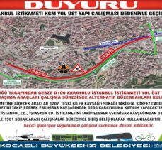 Gebze D-100’de Çalışma Yapılacak