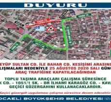 Gebze’de Geçici Güzergah Uygulaması