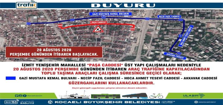 YENİŞEHİR’DE GEÇİCİ GÜZERGAH UYGULAMASI