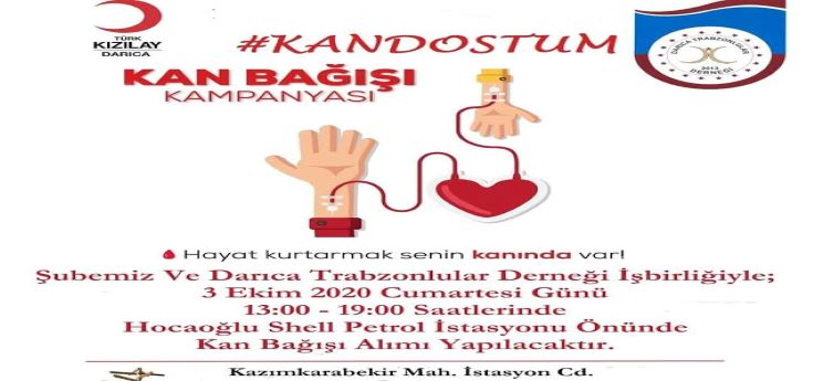 DARICA’DA TRABZONLULARDAN “KAN DOSTUM” KAMPANYASI