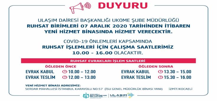 ULAŞIM DAİRE BAŞKANLIĞI YENİ BİNADA HİZMETE BAŞLIYOR