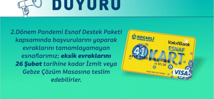 Esnaf Destek Paketi’nde süre uzatıldı