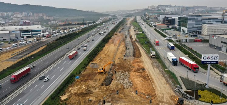 Gebze’deki dev projede çalışmalar Kuzey yan yolda yoğunlaştı