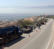 Kısıtlamada Körfez İlimtepe yolunda çalışma yapıldı