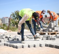 Emek’te parke ve bordür çalışması