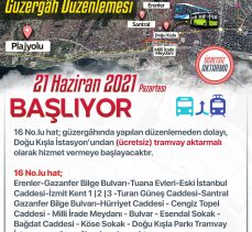 Hat 16 ve 59’da tramvay aktarmalı seferler başlıyor