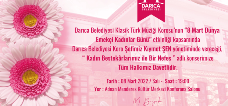 Darıca’da kadınlar günü için özel konser